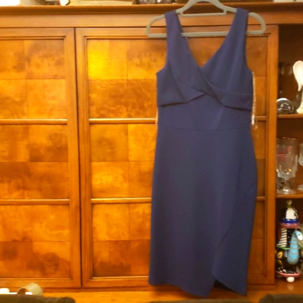 BEBE NAVY BLUE DRESS SIZE 8 - Picture 1 of 8